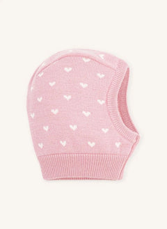Petit Bateau - Yün kalpli balaklava | Pembe