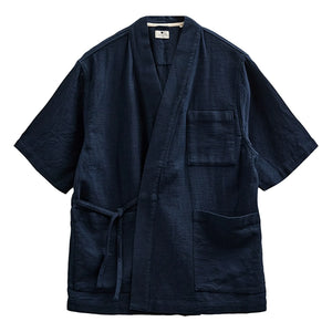 Anerkjendt - Akjesper Twill Kısa Kollu Kimono | Koyu Mavi