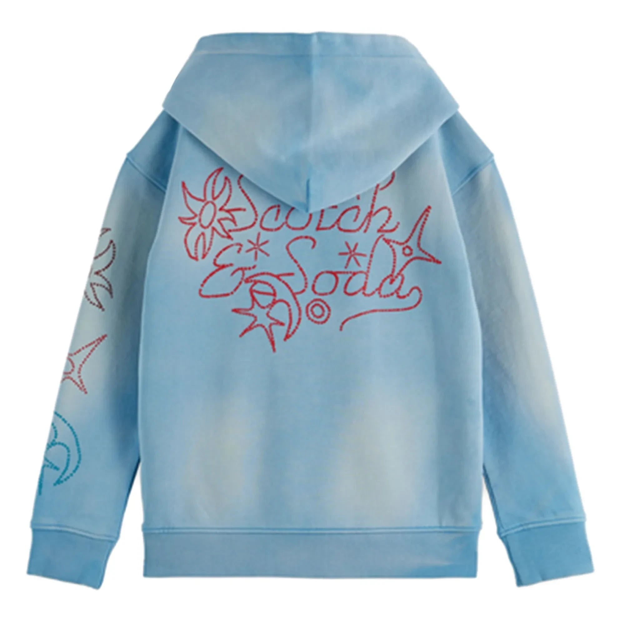 Scotch & Soda - Organik Pamuk Yıkanmış Kapüşonlu Sweatshirt | Açık mavi