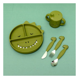Trixie - Mr. Dino Compartments Vacuum Plate | Green