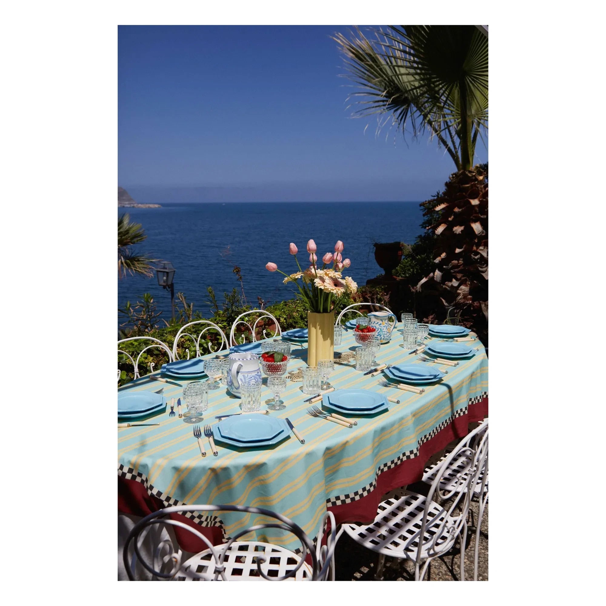 Lisa Corti - Tiger cotton tablecloth, Lisa Corti x The Socialite Family | Turquoise