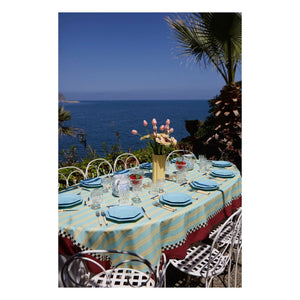 Lisa Corti - Tiger cotton tablecloth, Lisa Corti x The Socialite Family | Turquoise