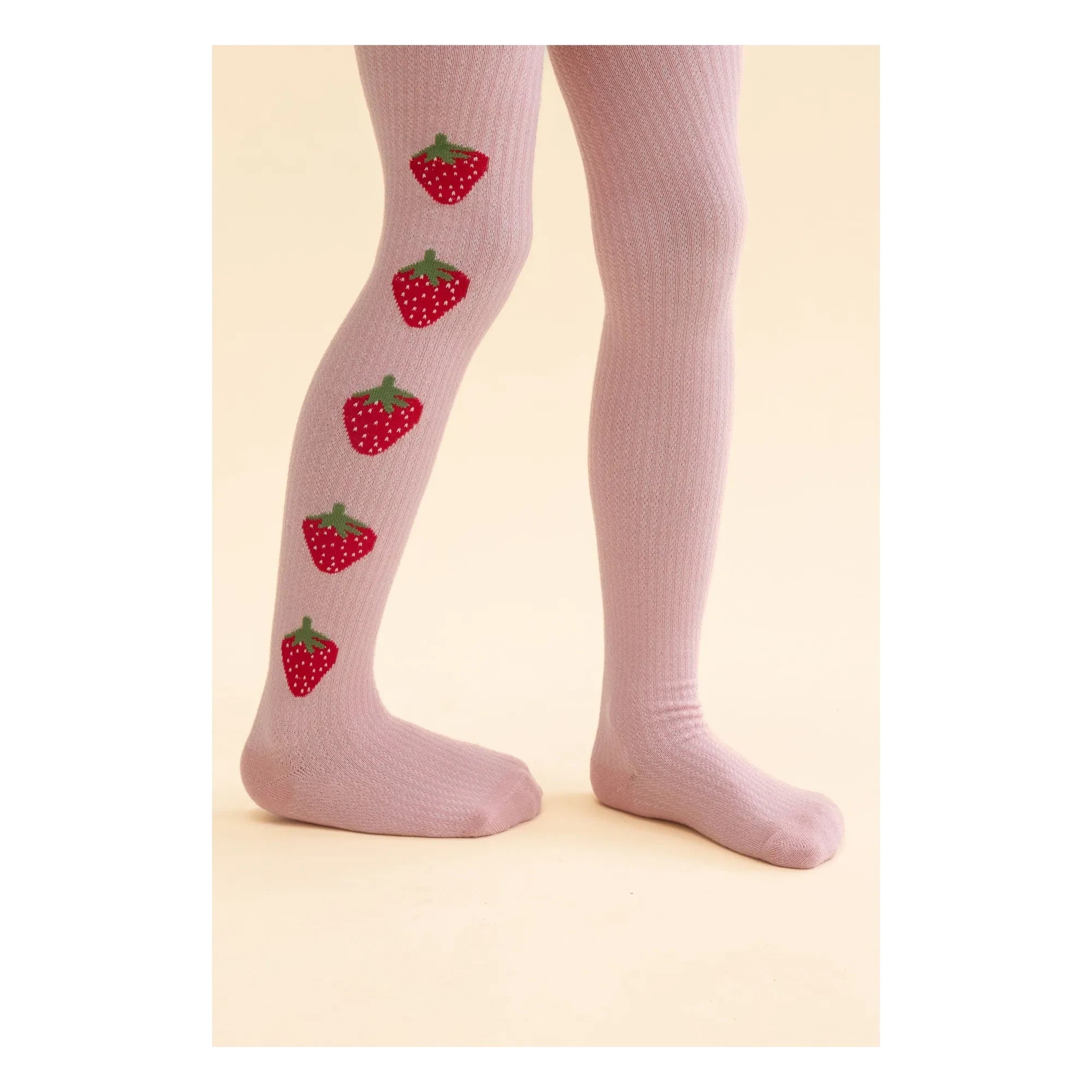 Flöss - 2er Pack Pointelle Vera Erdbeer-Strumpfhosen-Set | Rosa