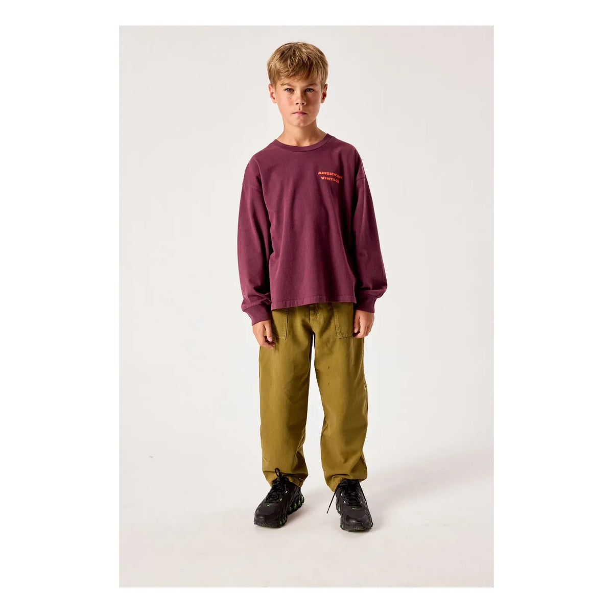 American Vintage - Fizvalley Cool Kids Tişört | Patlıcan