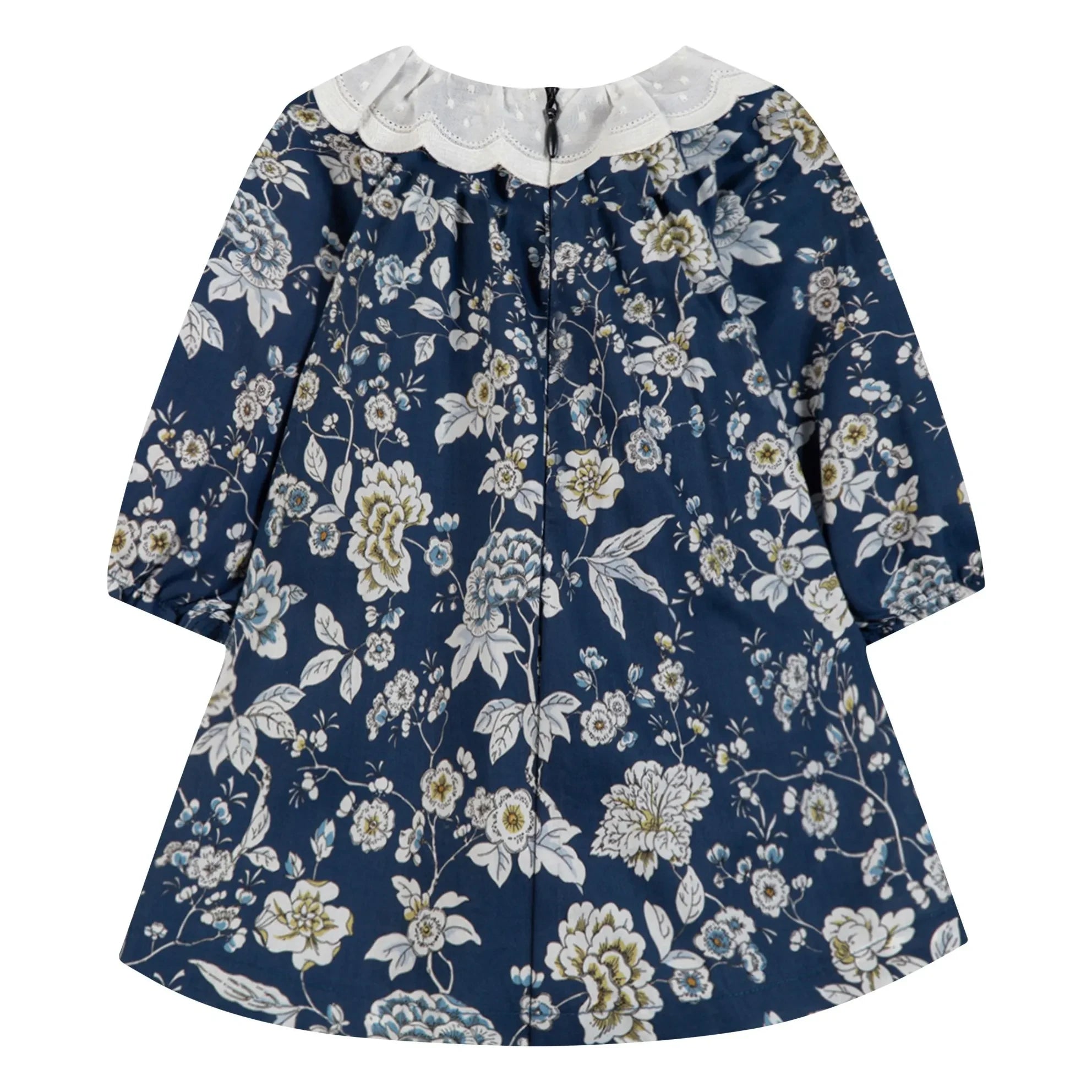 Tartine et Chocolat - Vestido con cuello ondulado de flores | Azul marino