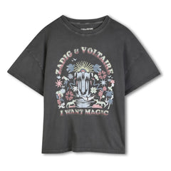 Zadig & Voltaire - I Want Magic Oversize Tişört | Koyu Gri