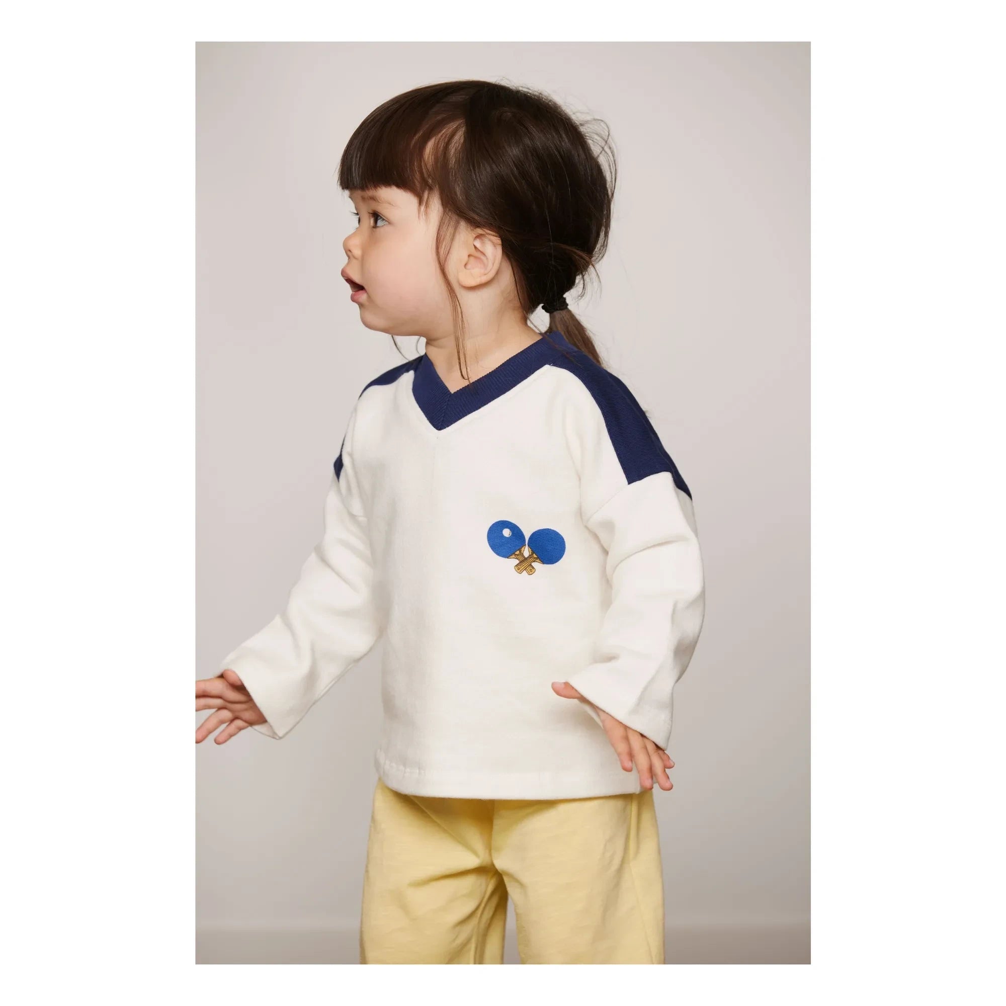 Mini Rodini - Organik pamuk Ping Pong sweatshirt | Beyaz