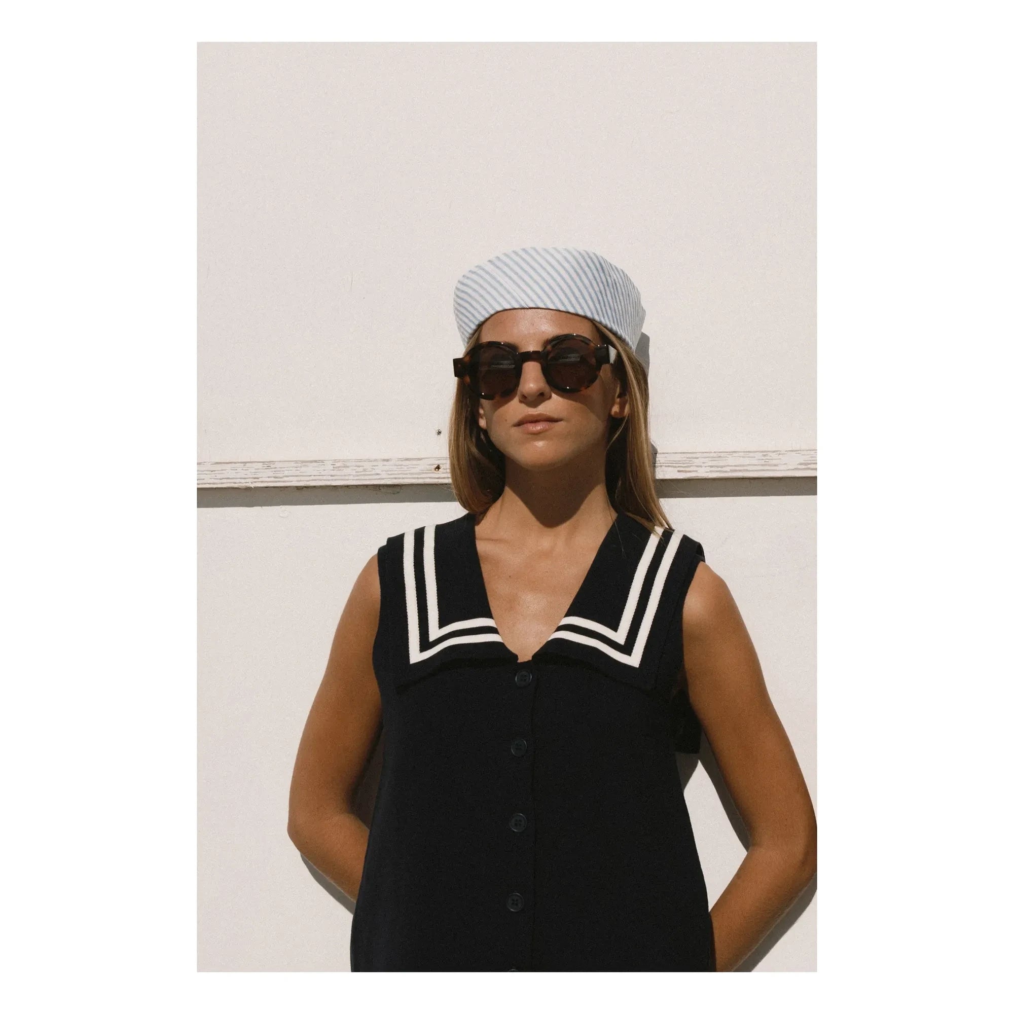 The Tiny Big Sister - Blusa de Algodón Sailor | Azul Marino
