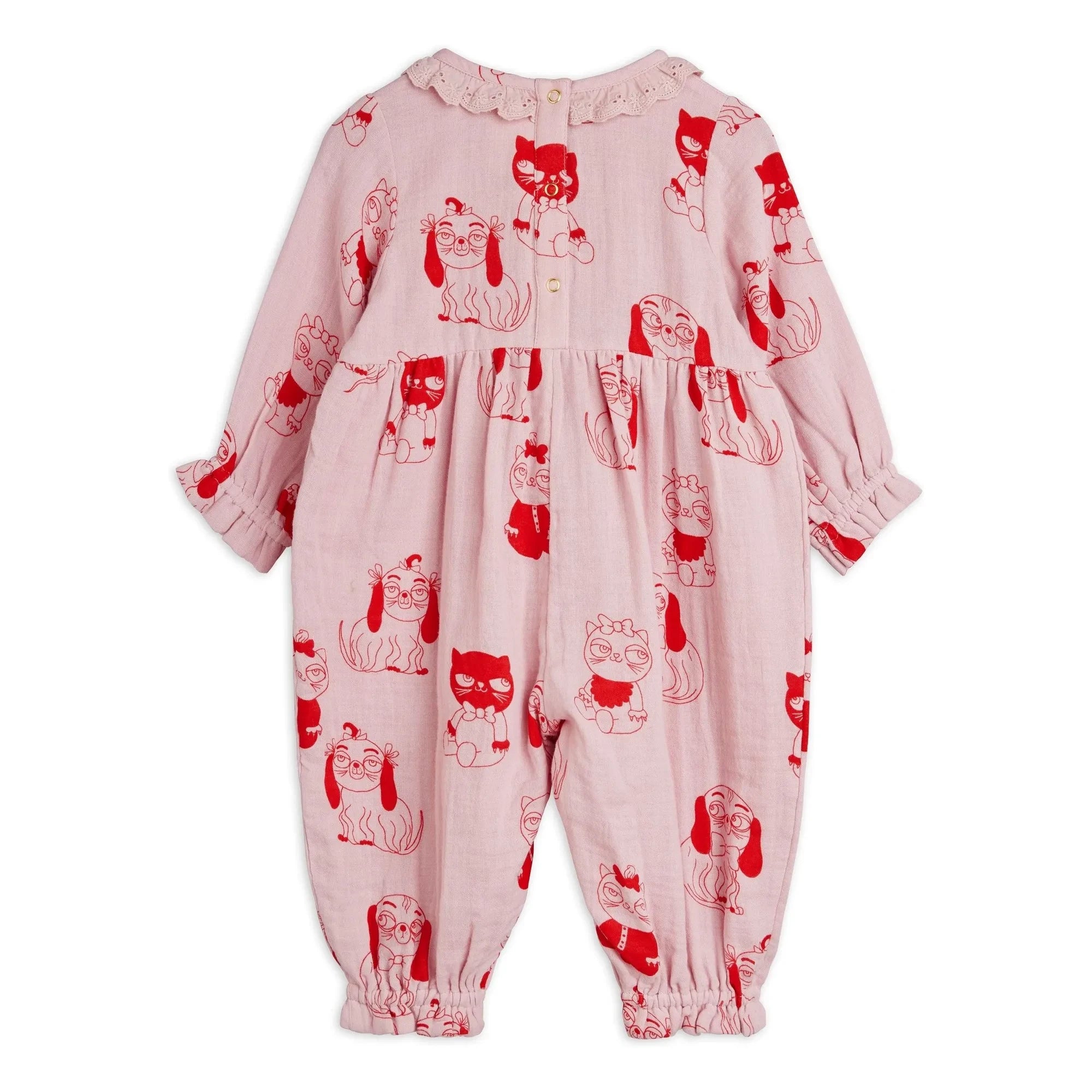 Mini Rodini - Bio-Baumwoll-Strampler mit Tiermotiv | Rosa