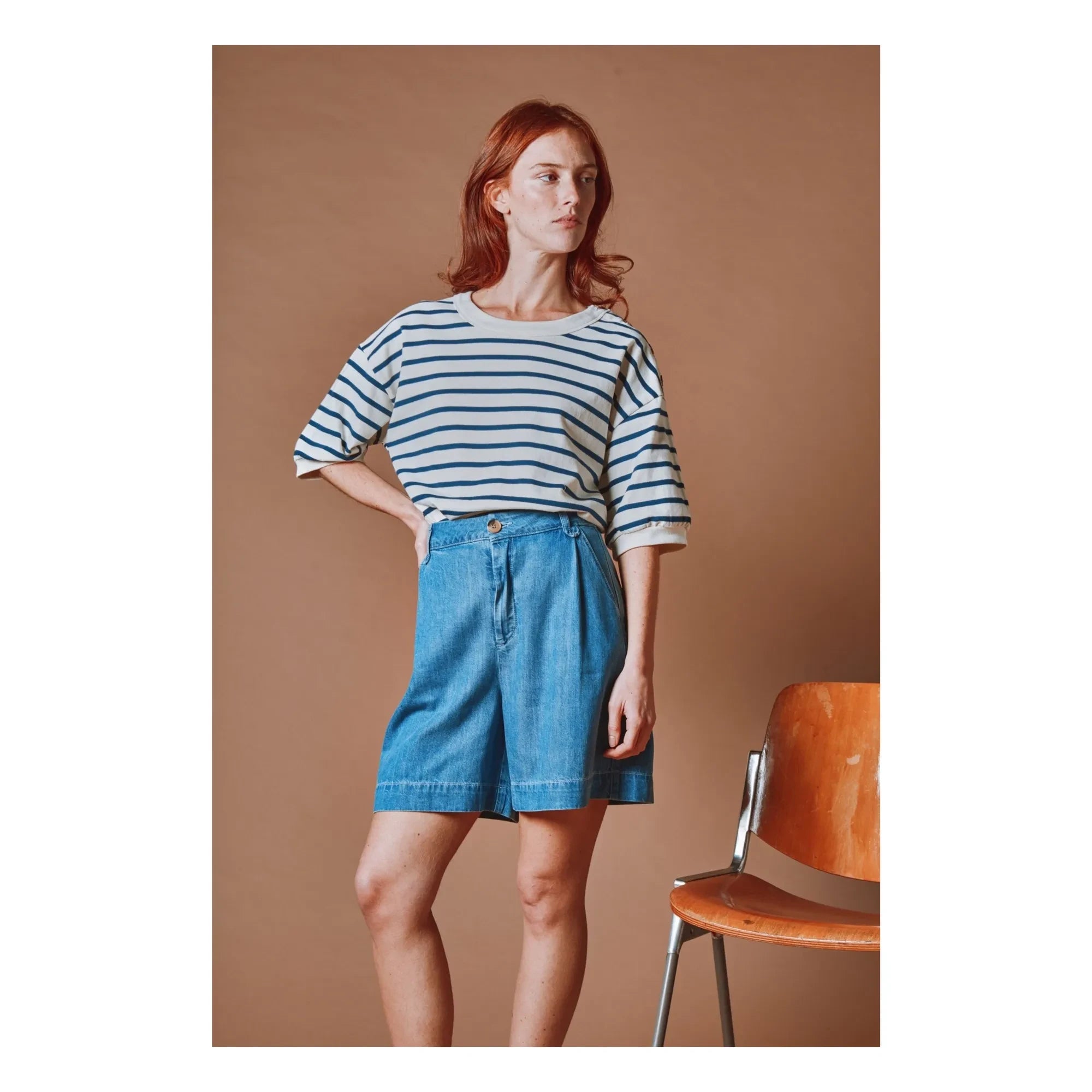 Emile et Ida - Sailor Çizgili Organik Pamuk Sweatshirt | Lacivert