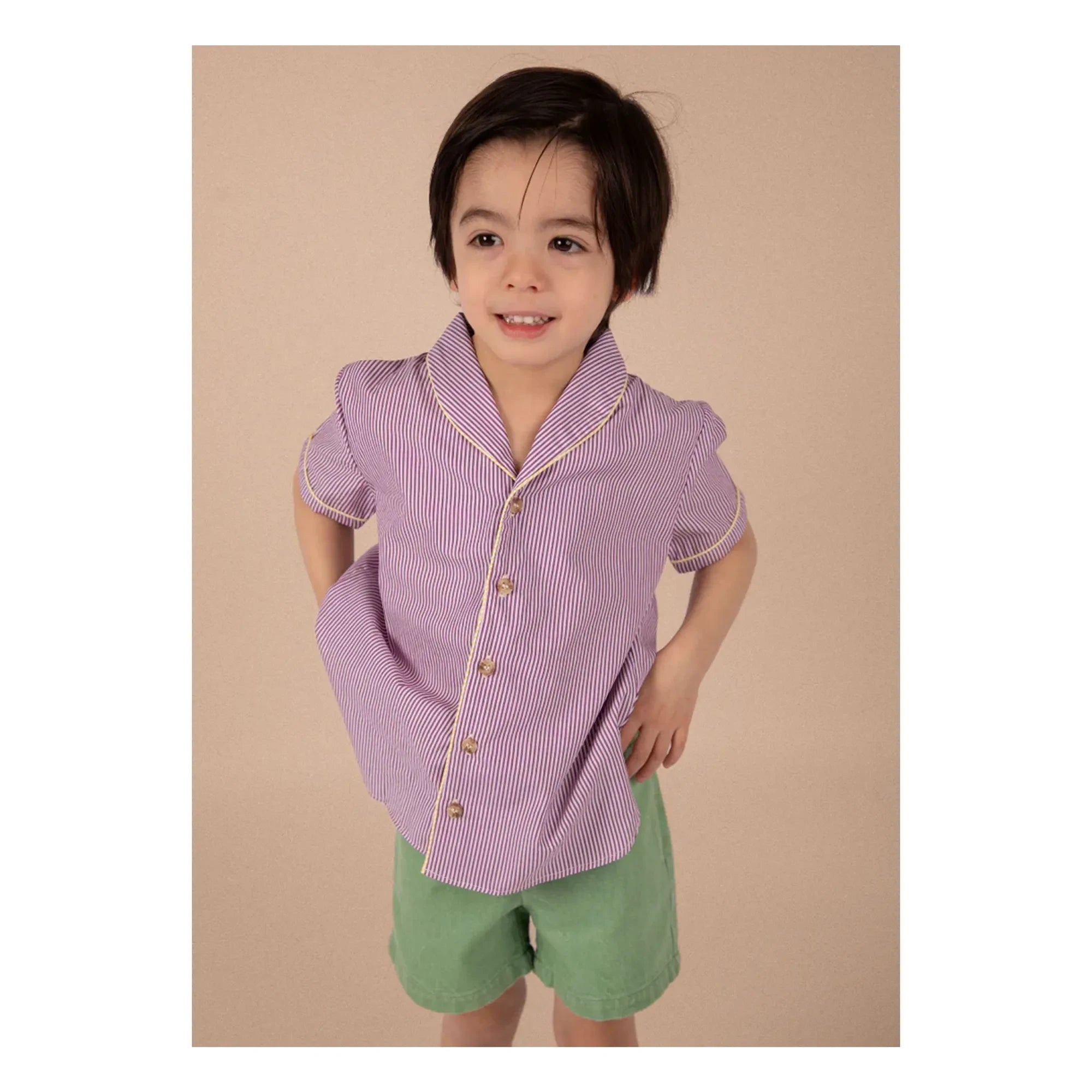 Loir - Striped Paco Shirt | Purple