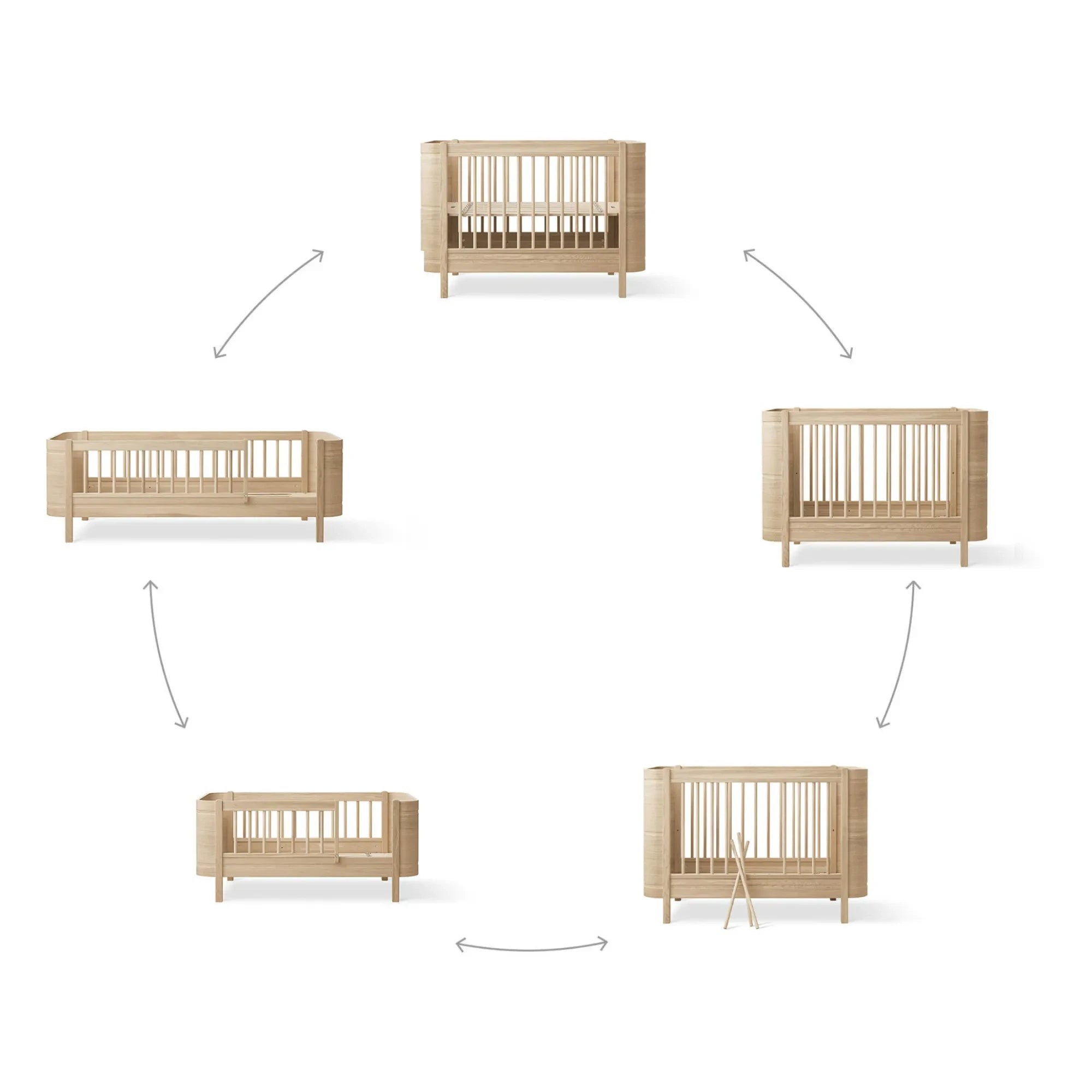Oliver Furniture - Wood Mini+ Beşik ve Junior Kiti | Oak