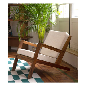 The Socialite Family - Gloria Stuhl aus Holz und Bouclé-Wolle | Creme