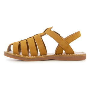 Pom d'Api - Sandalias de padre con pespuntes de rafia | Ocre