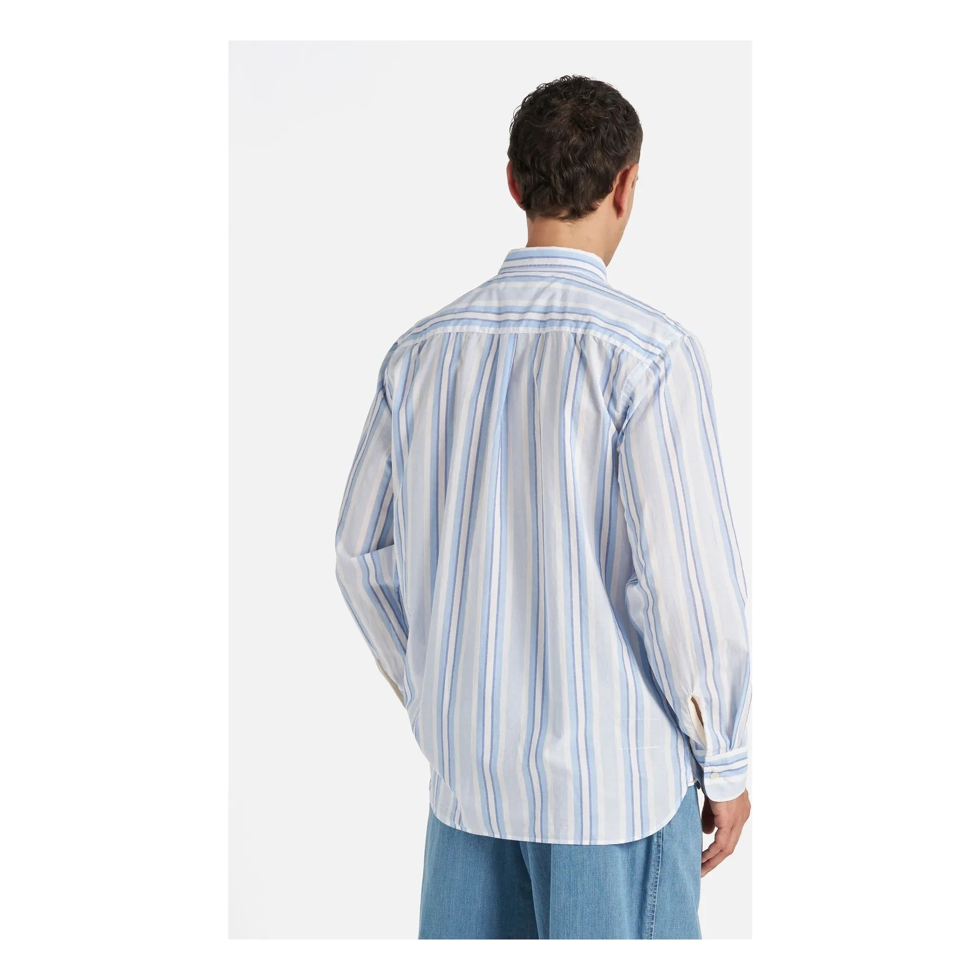 Universal Works - Lazy Day Gömlek Çizgili | Mavi