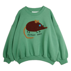 Mini Rodini - Besticktes Bio-Baumwoll-Sweatshirt mit Elefanten-Detail | Grün