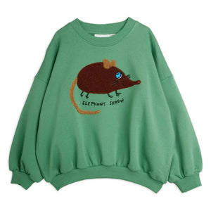 Mini Rodini - Besticktes Bio-Baumwoll-Sweatshirt mit Elefanten-Detail | Grün