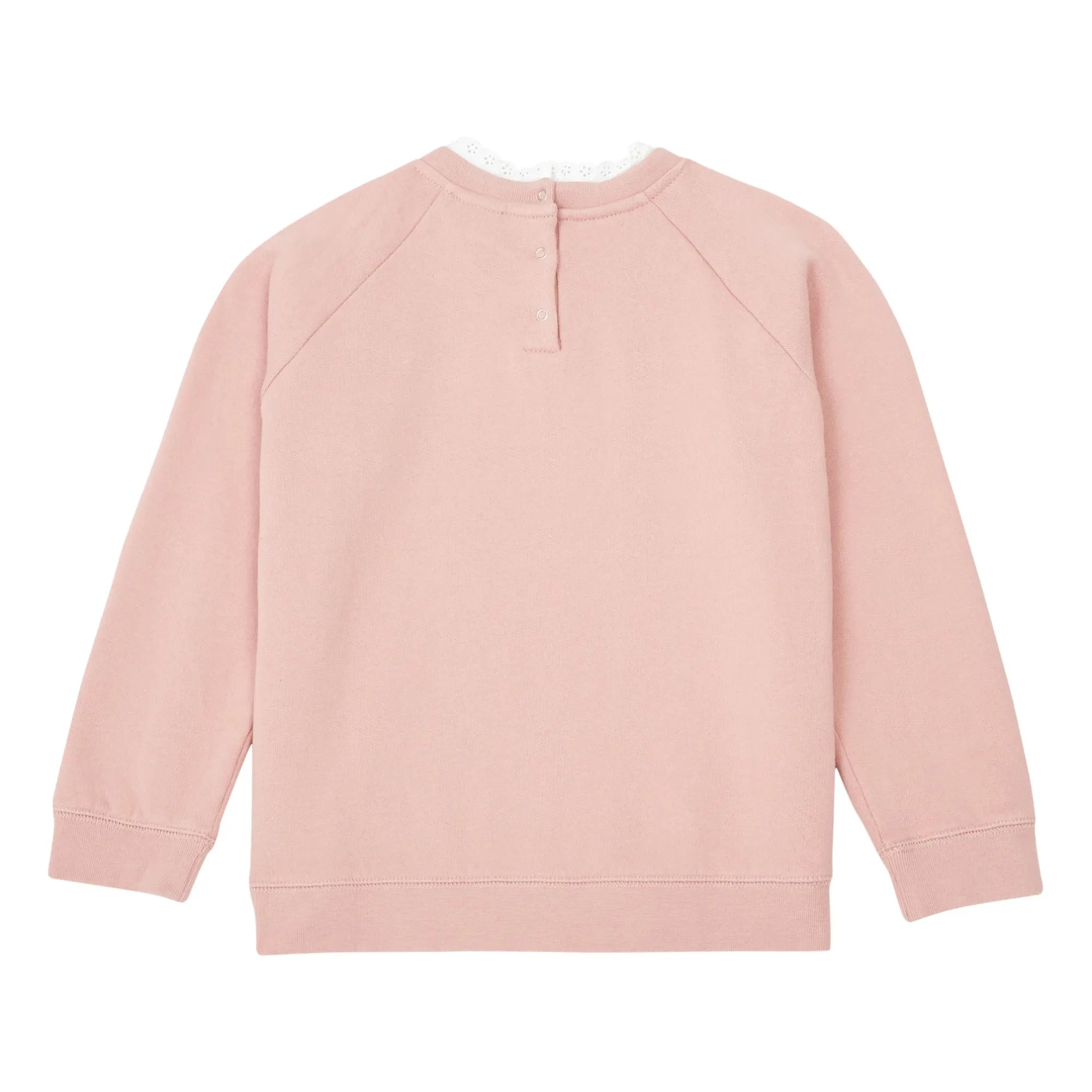 Bonton - Tilia Organic Cotton Lace Collar Sweatshirt | Pink