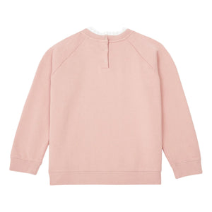 Bonton - Tilia Organic Cotton Lace Collar Sweatshirt | Pink