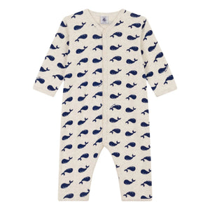 Petit Bateau - Banded Organic Cotton Pajama | Dark Gray Beige