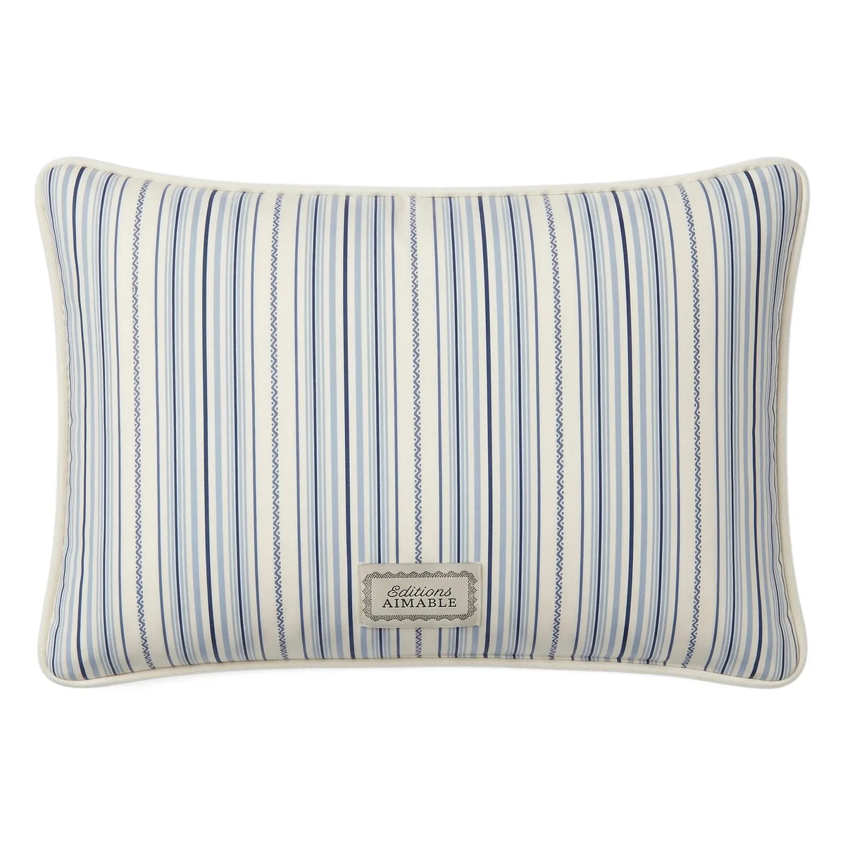 Editions Aimable - Camille embroidered frieze cushion | Ivory Gauze