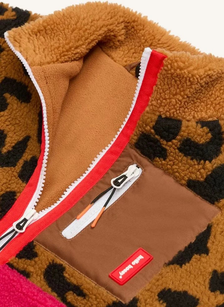 Hello Hossy - Leopar Polar Ceket | Kahverengi