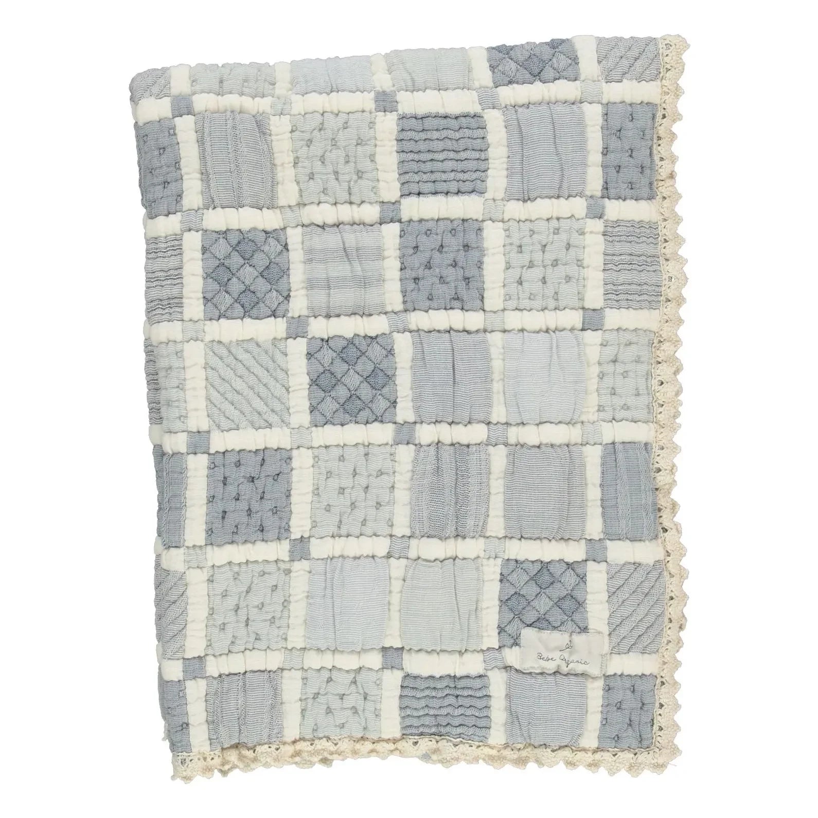 Bebe Organic - Manta Patchwork de Algodón Orgánico Mai | Azul