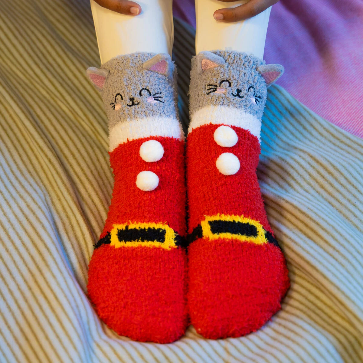 Legami - Kids' Noel Slipper Çoraplar Kitty Santa - Tam Bir Uyum!