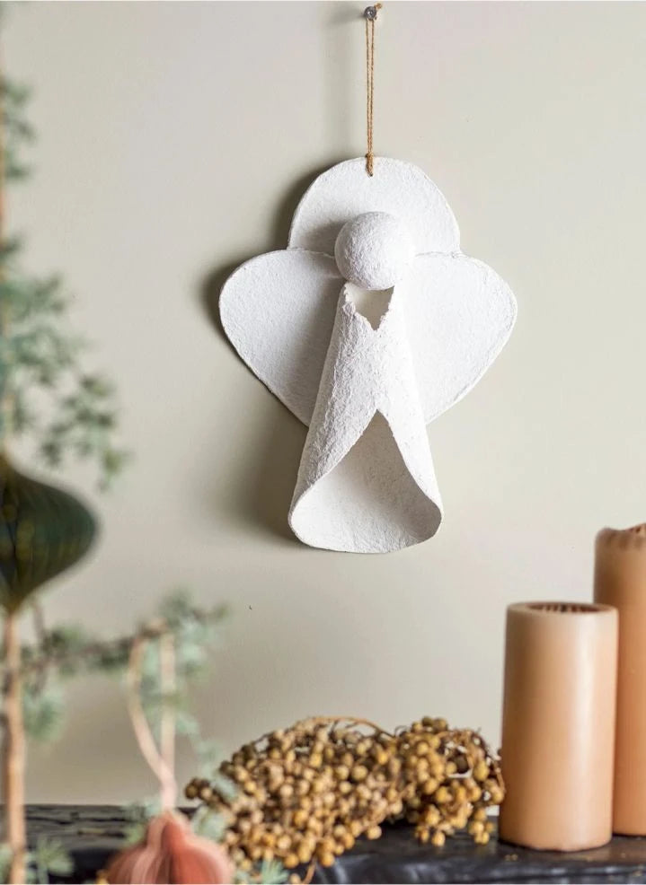 Bloomingville - Argelers papier-mâché Noel süsü | Beyaz