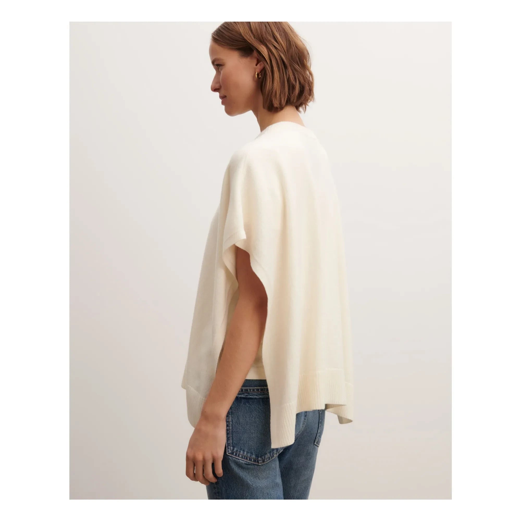 Bompard - Poncho de cuello barco de cachemira | Natural