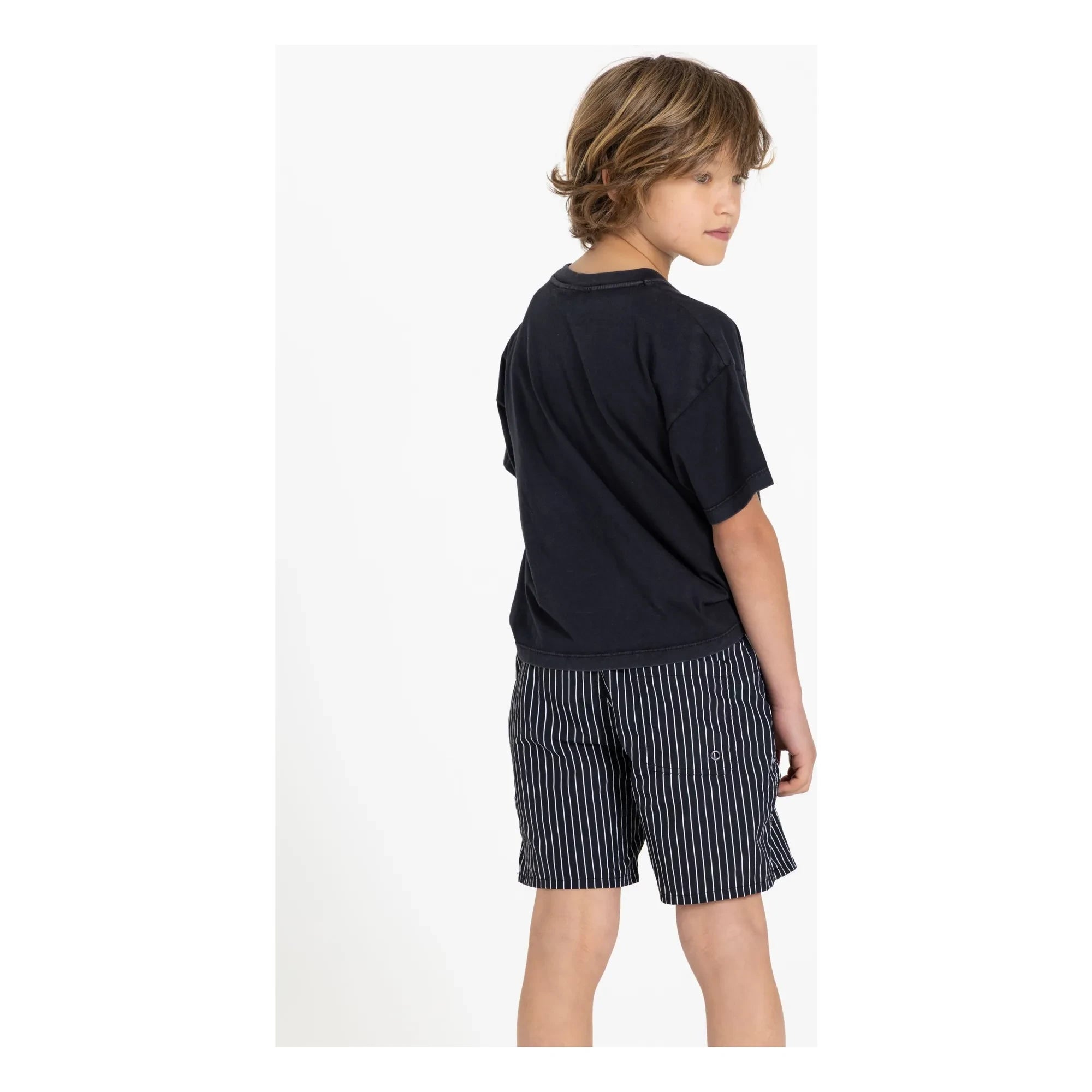 Finger in the Nose – Freeboy Gestreifte Badeshorts | Schwarz