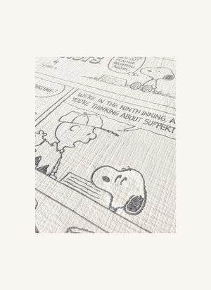 Maison Deux - Maison Deux x Peanuts | Beyaz Beyzbol Baskılı Pamuklu Throw