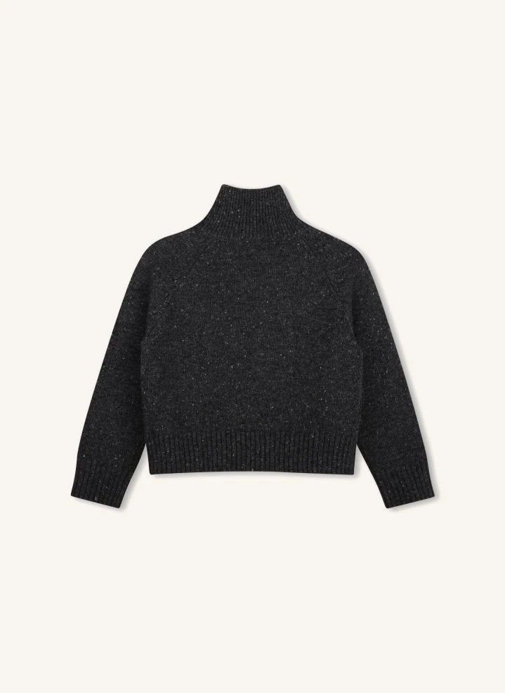Zadig & Voltaire - Wollpullover mit Schulterknöpfen und Flügelärmeln | Kohlegrau