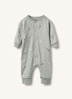 Wheat - Lou Chiens Bio-Baumwoll-Overall | Grau-blau