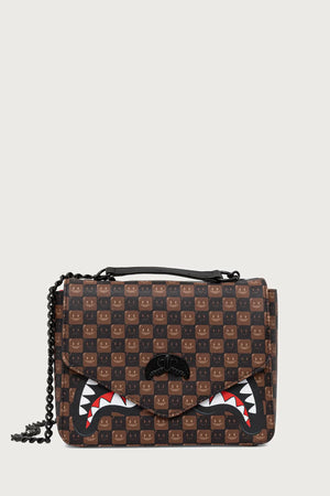 Sprayground - Bolsa ajustable de mujer en color marrón con tiburones de París 910B9310NSZ