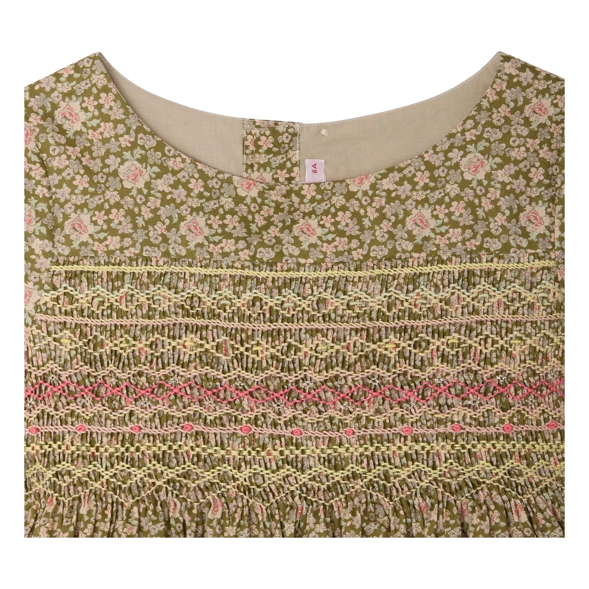 Bonpoint - Duchesse Liberty organik pamuk elbise | Yeşil