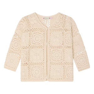 Bonpoint - Léa-Marie Häkelstrickjacke | Ecru