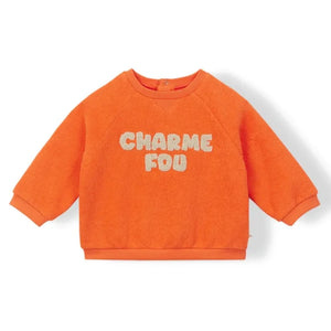 Arsène et Les Pipelettes - "Crazy Charm" Terry Sweatshirt | Turuncu
