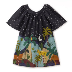 Fabula - Nuit Forêt Elbise | Siyah
