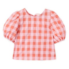 Mipounet - Mirelle Vichy Bluse mit Ballonärmeln | Rosa