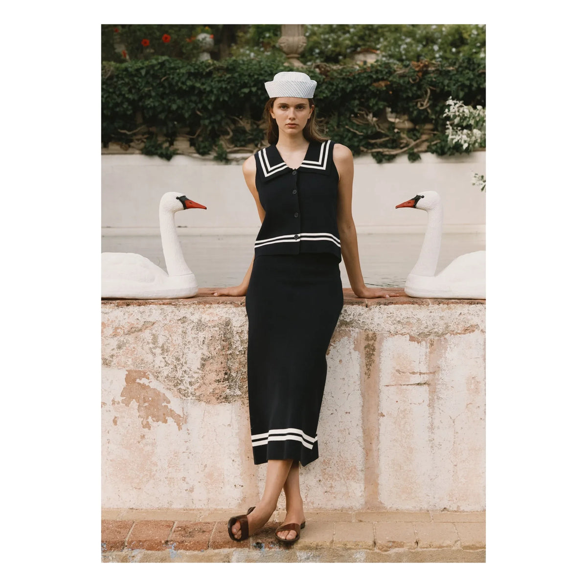 The Tiny Big Sister - Blusa de Algodón Sailor | Azul Marino