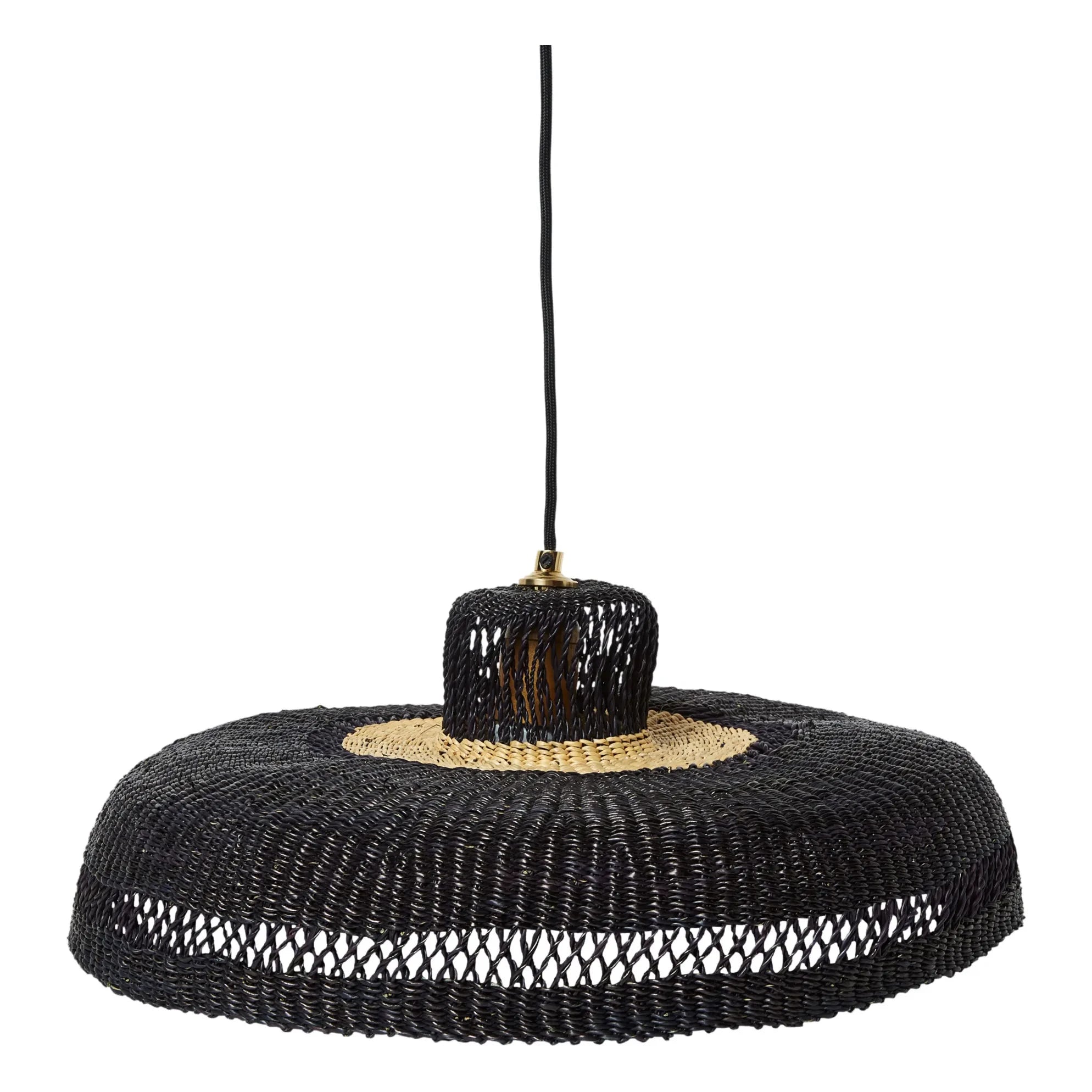 Golden Editions - Hatter Handwoven Pendant Lamp | Black