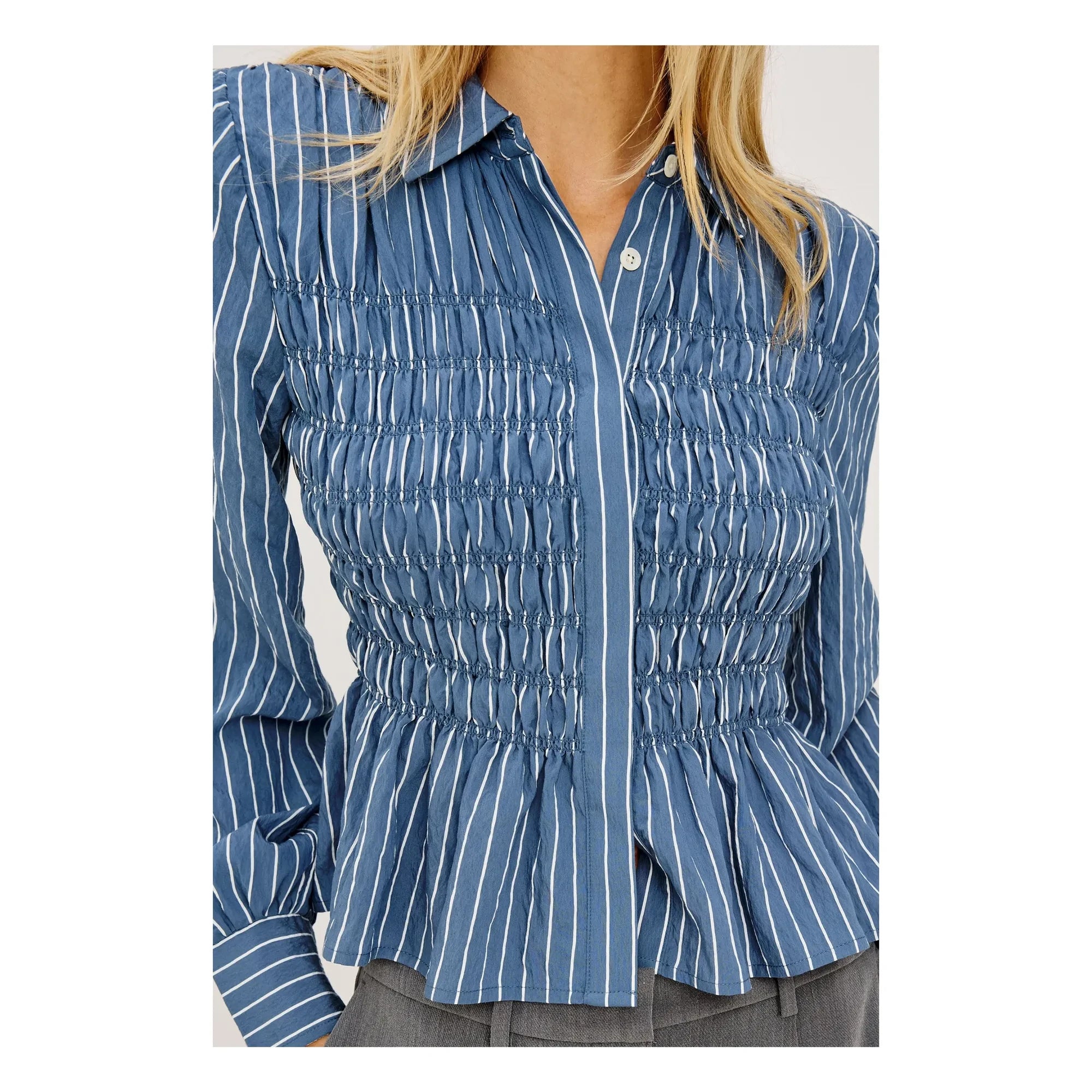 Rails - Bradshaw Çizgili Bluz | Denim Mavisi