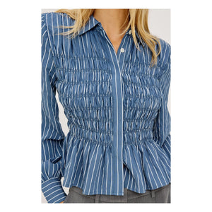 Rails - Bradshaw Çizgili Bluz | Denim Mavisi