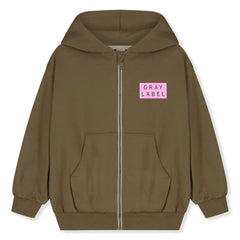 Gray Label - Fermuarlı Sweat Gri Etiket Organik Pamuk | Kahverengi