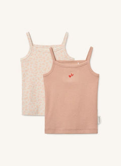 Liewood - 2er Set Naomi Leoparden Organische Baumwoll-Ripp-Top | Helles Rosa