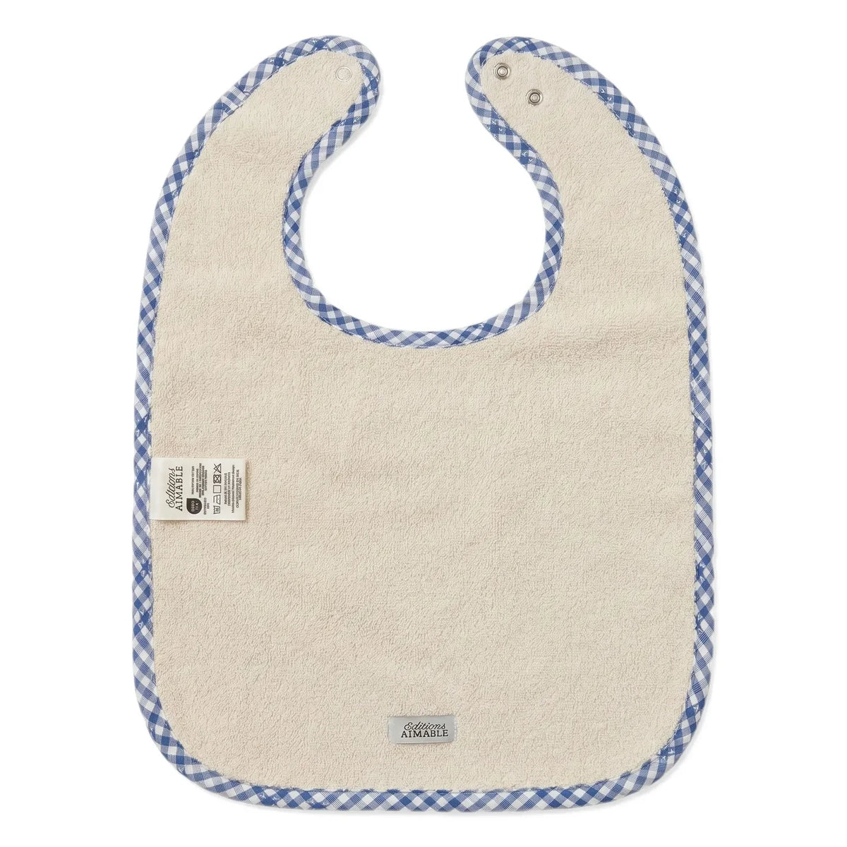 Editions Aimable - Lätzchen Bertille | Blaue Vichy-Baumwolle