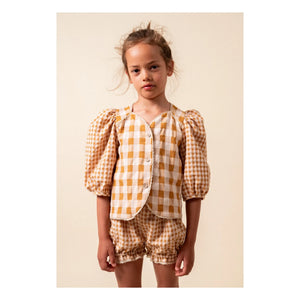 birinit - Shorts de Vichy de algodón orgánico | Caramelo