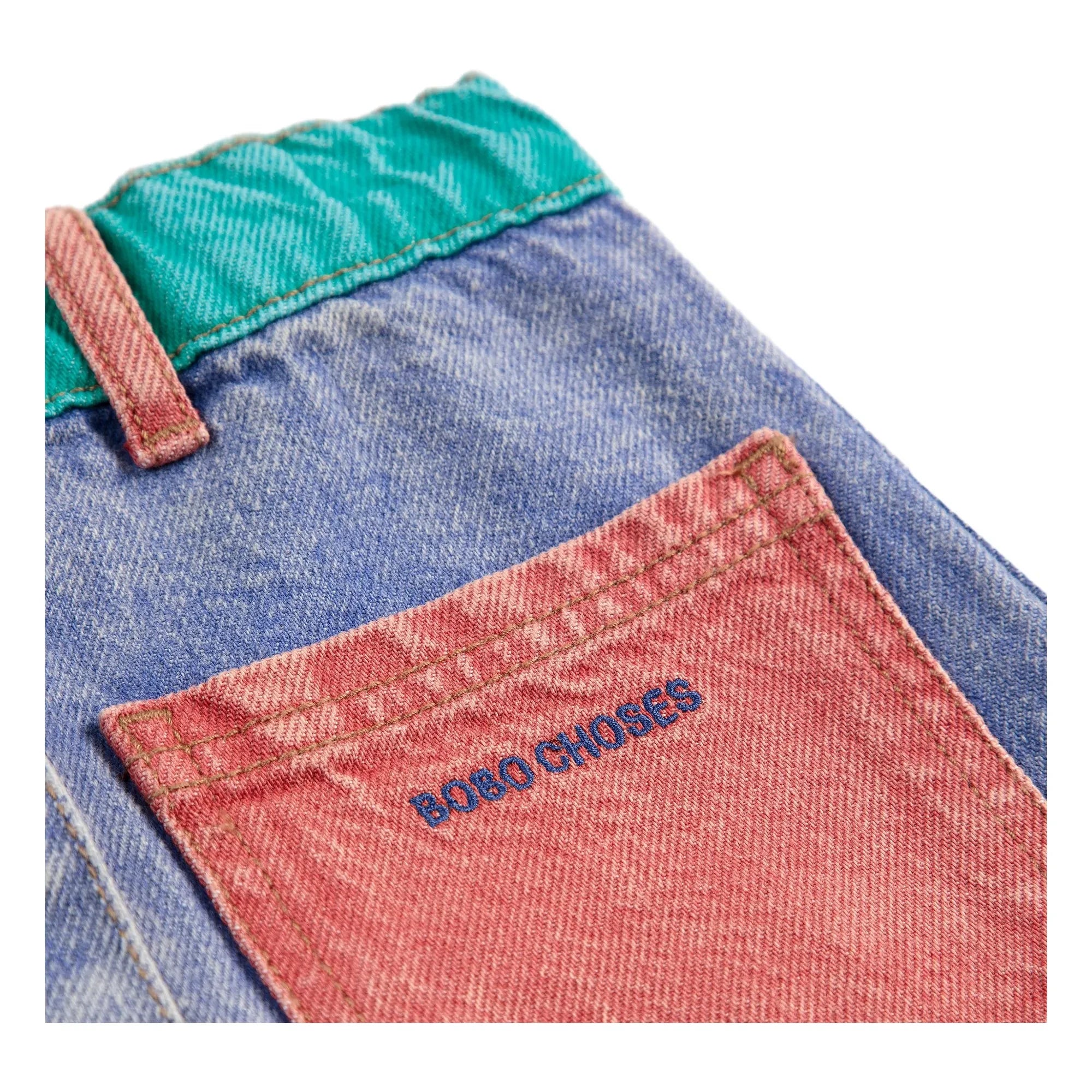 Bobo Choses - Color Block Organic Cotton Skirt | Blue