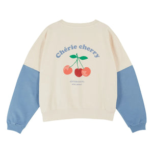 Emile et Ida - Organik pamuk baskılı sweatshirt | Krem